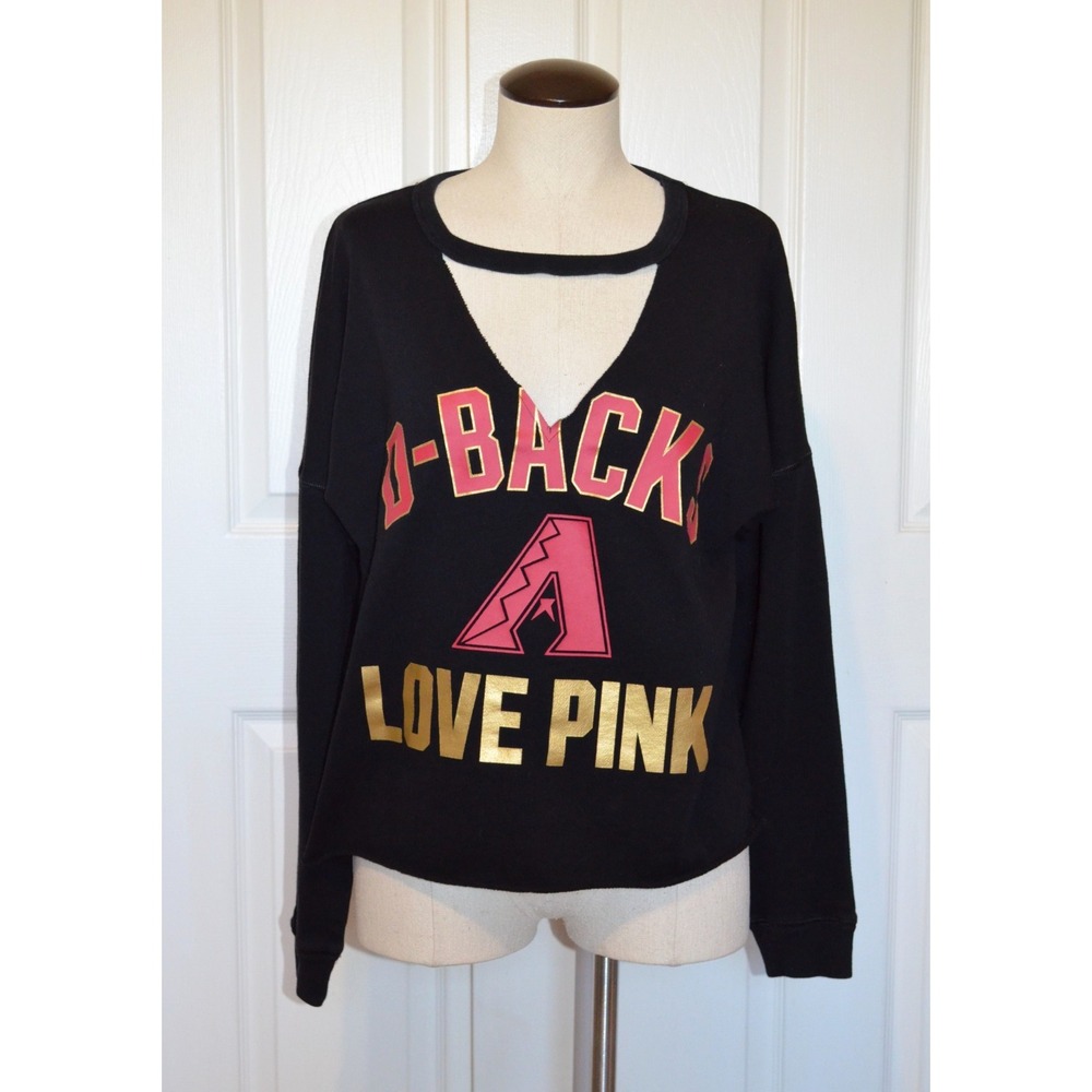 Victoria's Secret Pink MLB‎ D-Backs Loves Pink  Black Shirt Women's S